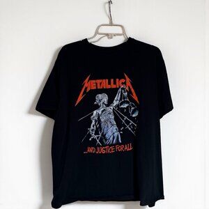 Metallica And Justice For All Black Graphic T-Shirt Men’s 2XL